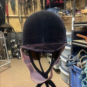 Velvet Equestrian Riding Helmet Deep Plum